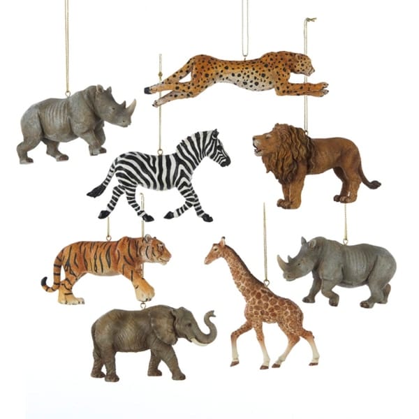 5" Brown and White Wild Giraffe Safari Animal Christmas Ornament. Opens flyout.