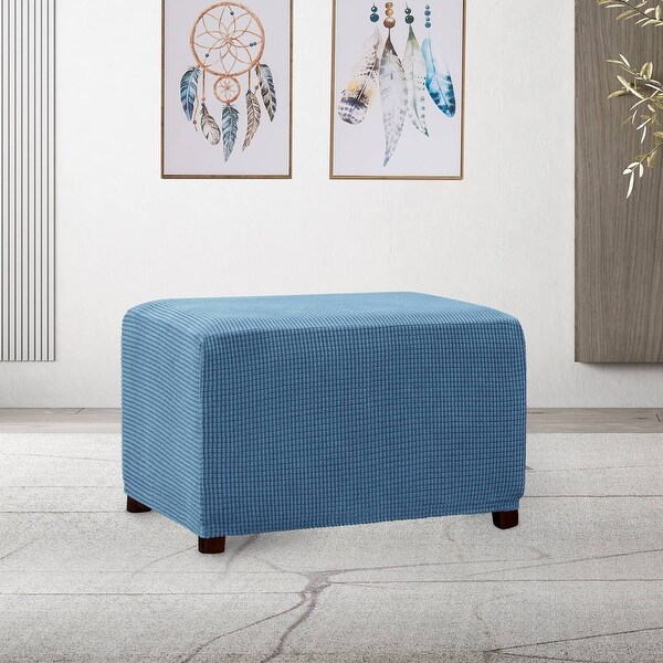 Subrtex Stretch Ottoman Slipcover Jacquard Rectangular Footstool Cover On Sale Bed Bath Beyond 32613478