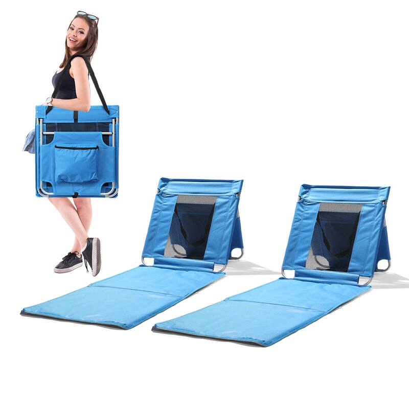Foldable Beach Lounger, Lightweight Beach Mat Lounge Chair with Breathable Mesh Back