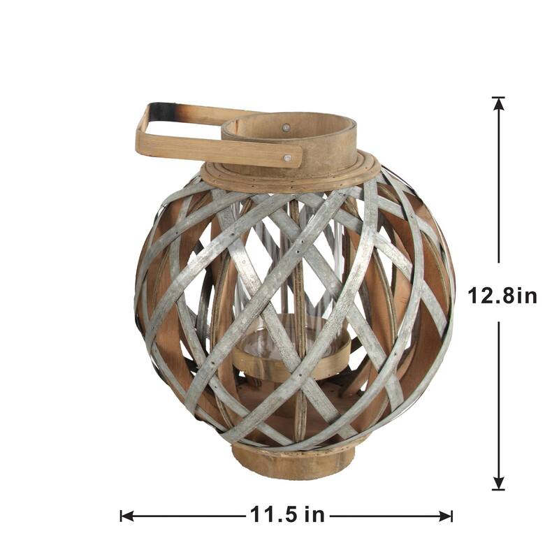 Decorative Lantern with Handle, Wooden Lantern for Indoor Outdoor, Home Garden Wedding