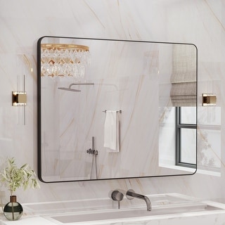 Seamless Rounded Frame Wall Mounted Bathroom Vanity Mirror - Bed Bath ...