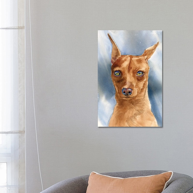 iCanvas "King Of The Toys - Miniature Pinscher Dog" by Judith Stein Canvas Print - 26x18x1.5