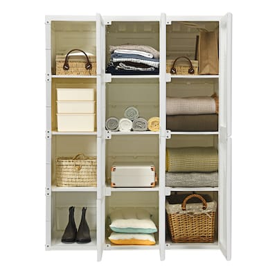 Portable Wardrobe Closet Foldable Clothes Organizer with Cubby Storage