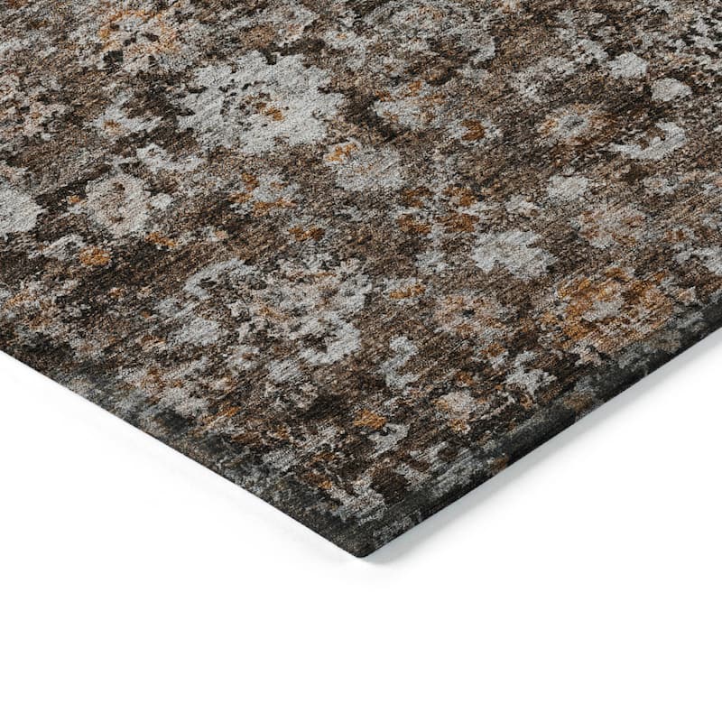 Machine Washable Indoor/ Outdoor Chantille Traditional Vintage Floral Rug