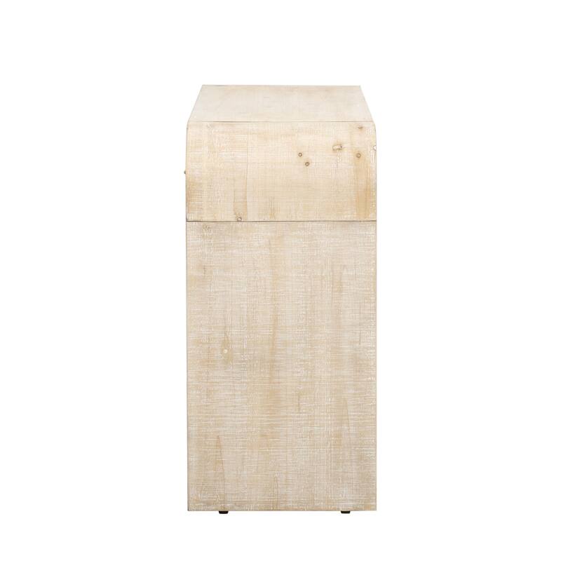 Elegant Curved Console Table for Entryway and Living Room, MDF Fir Veneer Design