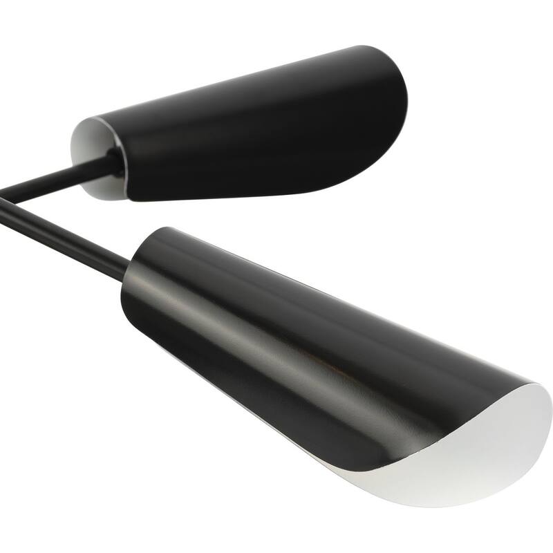 Cornett Collection Six-Light Matte Black Contemporary Chandelier - 44.12 in x 44.12 in x 23 in