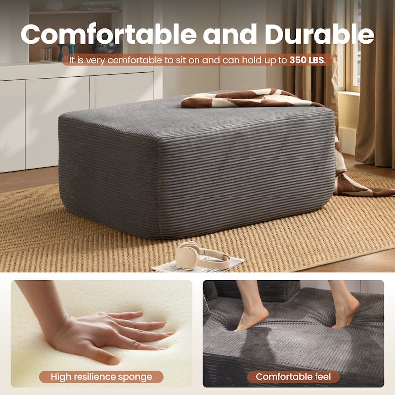 ​​OVIOS Lazy Chaise Lounge Sofa with Ottoman​