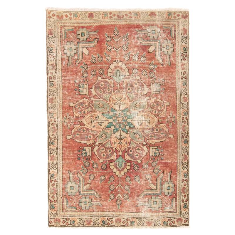 ECARPETGALLERY Hand-knotted Antalya Vintage Copper Wool Rug - 3'0 x 4'6