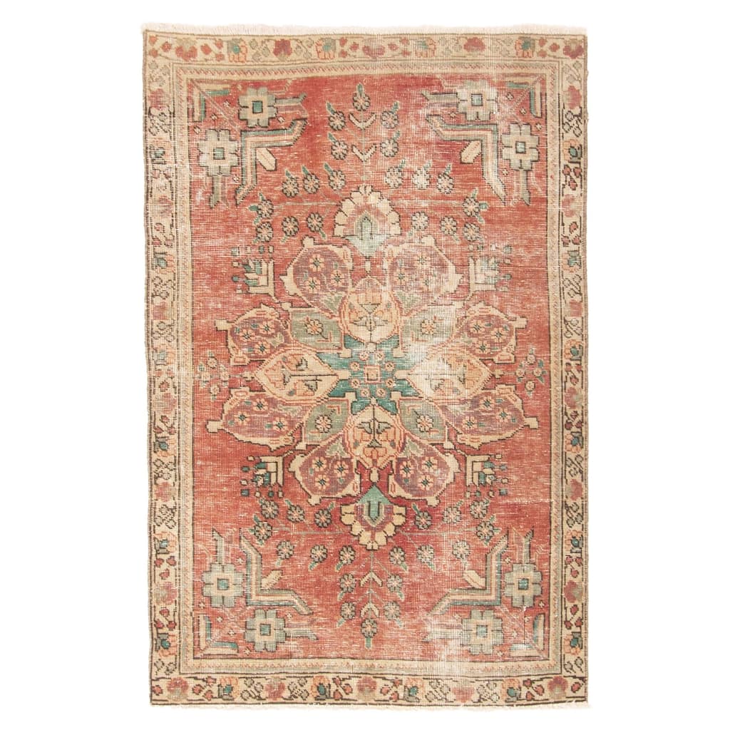 ECARPETGALLERY Hand-knotted Antalya Vintage Copper Wool Rug - 3'0 x 4'6