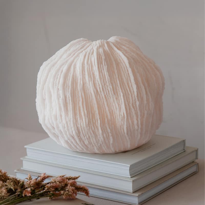 Resin LED Coral Shaped Lamp, White - 10.9"L x 10.9"W x 9.0"H
