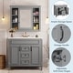 preview thumbnail 106 of 143, 36'' Bathroom Vanity with Top Sink, Freestanding Vanity Set with Mirror Cabinet