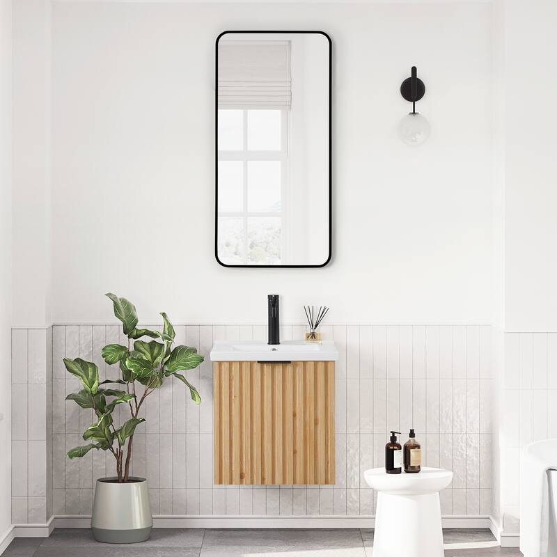Manila Floating Bath Vanity with Ceramic Basin Top without Mirror