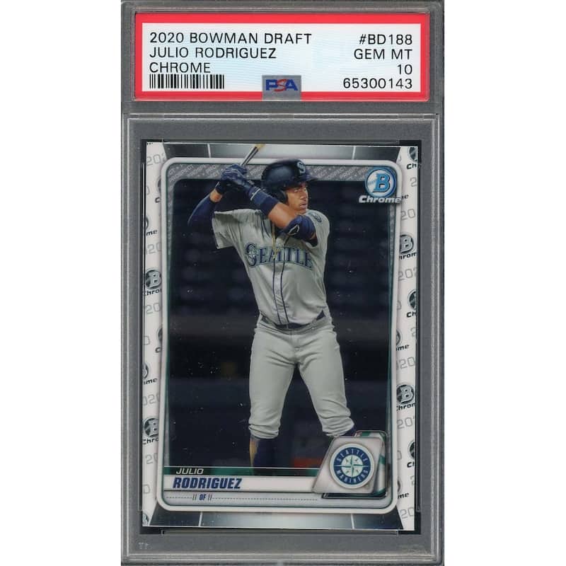 Julio Rodriguez 2020 Bowman Draft Chrome Baseball Rookie Card RC #BD188 PSA 10 - 8'6" x 11'6"