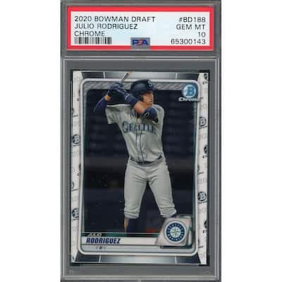 Julio Rodriguez 2020 Bowman Draft Chrome Baseball Rookie Card RC #BD188 PSA 10 - 8'6" x 11'6"