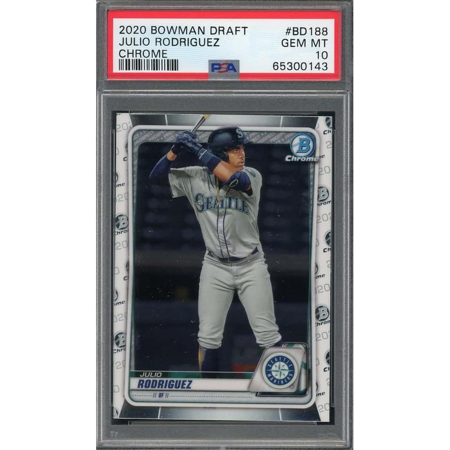 Julio Rodriguez 2020 Bowman Draft Chrome Baseball Rookie Card RC #BD188 PSA 10 - 8'6" x 11'6"