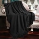 preview thumbnail 3 of 140, Knitted Tweed Couch Throw 50" x 60" - Raven