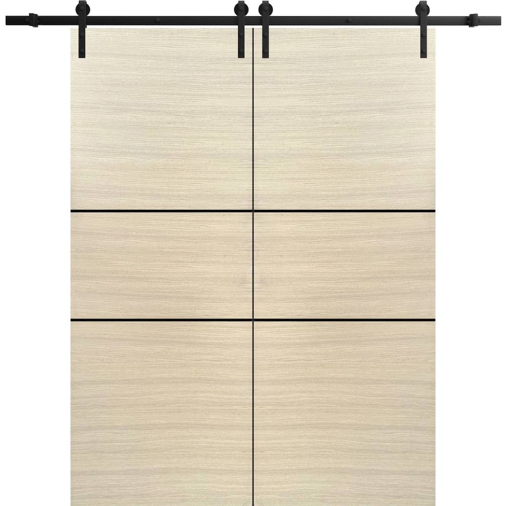 Sturdy Double Barn Door 36 x 80 with Planum 0014 Natural Veneer with 13FT