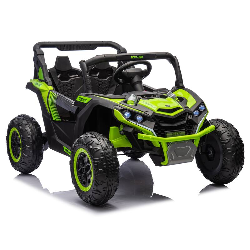 24V Two-Seater Kids Ride On UTV W/Parents Remote Control,Four-Wheel Suspension,Slow Start,Large wheel design,Anti-collision bar
