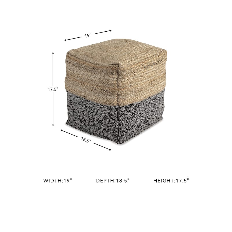 Signature Design by Ashley Sweed Valley Natural/Black Pouf