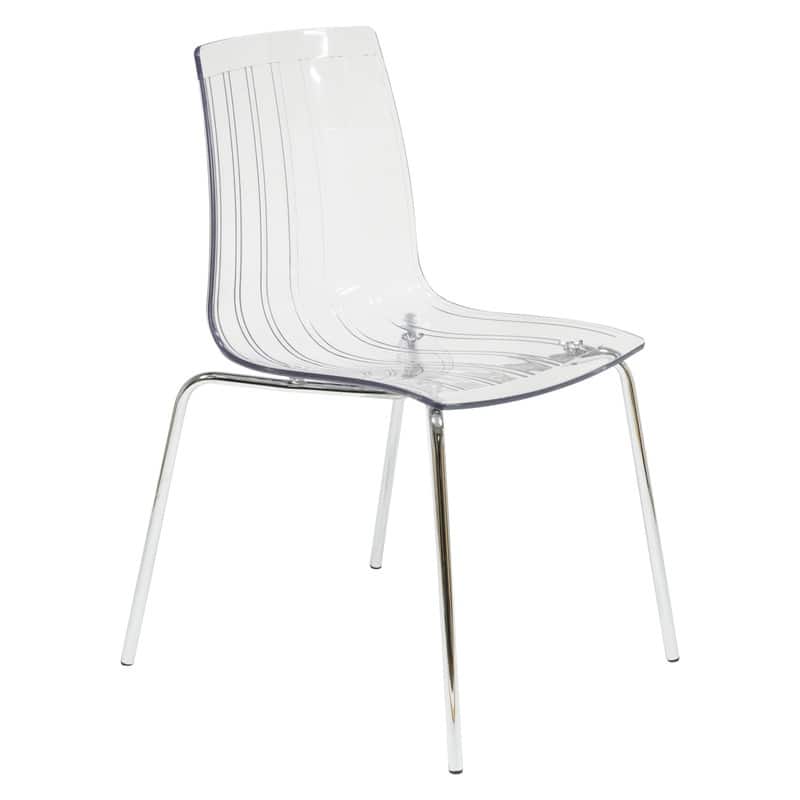 Ralph Modern Transparent Acrylic Plastic Dining Chair with Sturdy Metal Legs Accent Side Chair for Dining Room & Kitchen