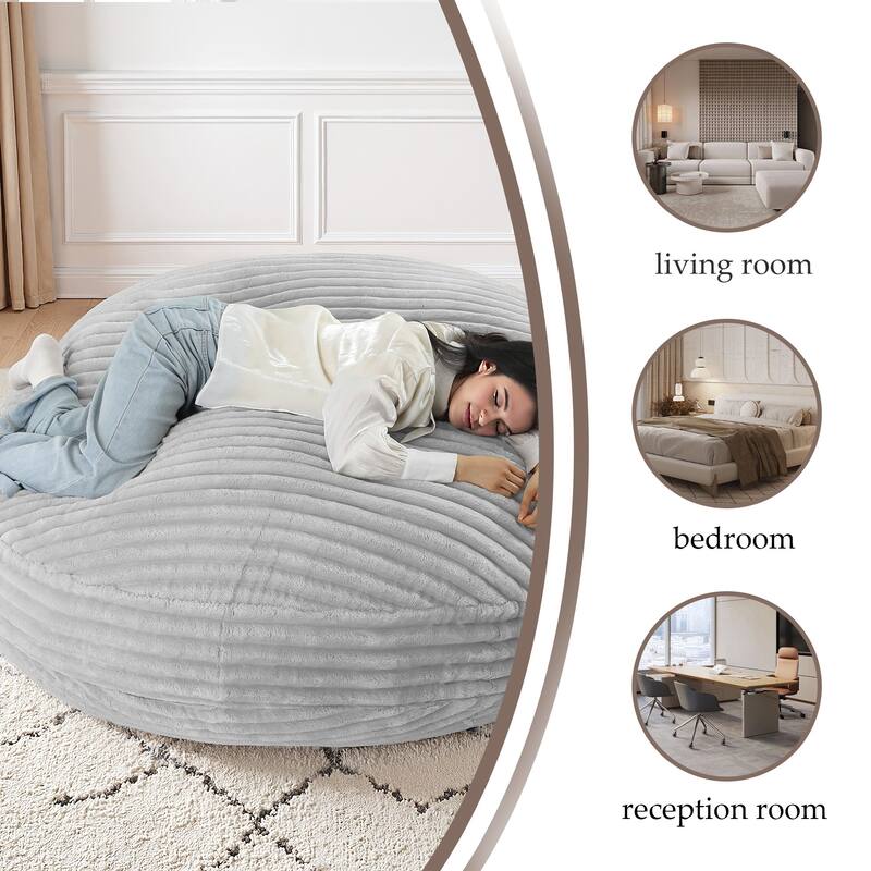 Oversized Bean Bag Chair Bean Bag Bed for Adults & Convertible