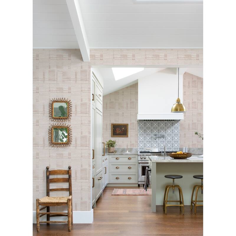 A-Street Prints Callaway Pink Woven Stripes Wallpaper