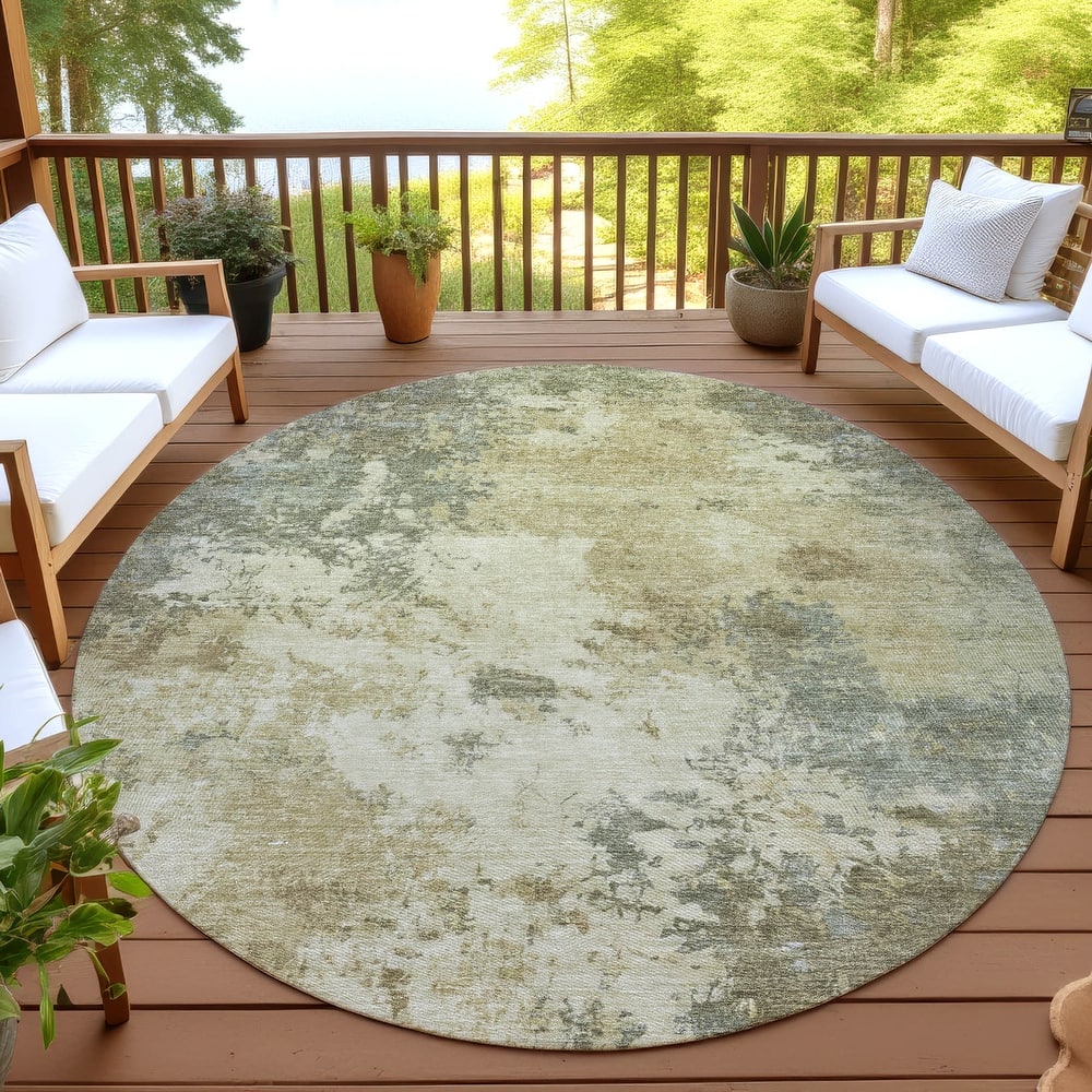 Machine Washable Indoor/ Outdoor Casual Contemporary Chantille Rug