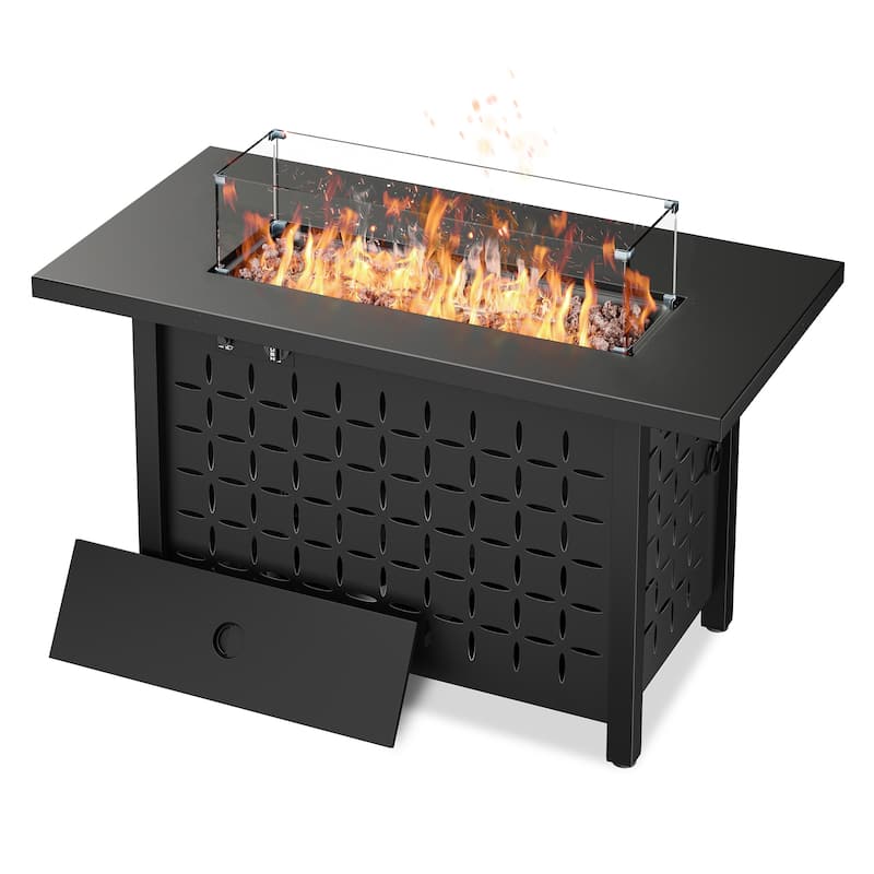 Futzca Gas Fire Pit Table, 50,000 BTU Outdoor Propane Firepit Table - 43 Inch