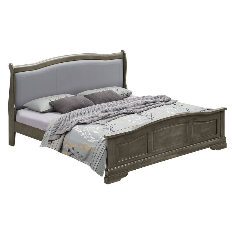 Louis Philippe Upholstered Queen Panel Bed