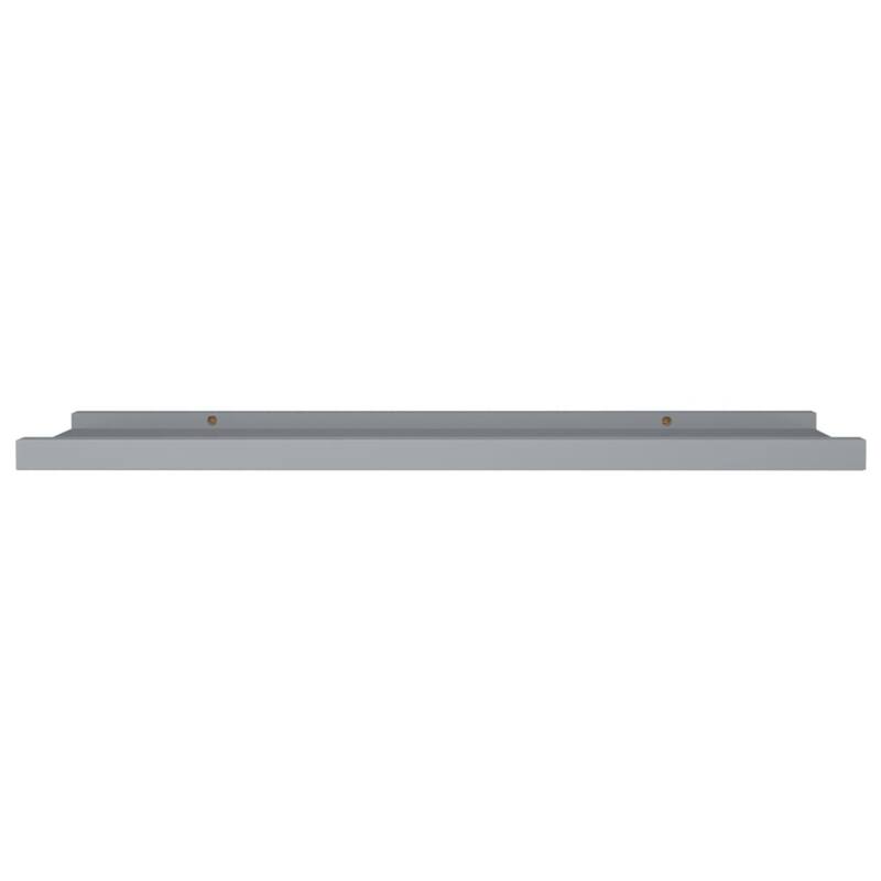 Yuli Wall Shelf Set of 2, Raised Ledge Design, Classic Gray 32 Inch