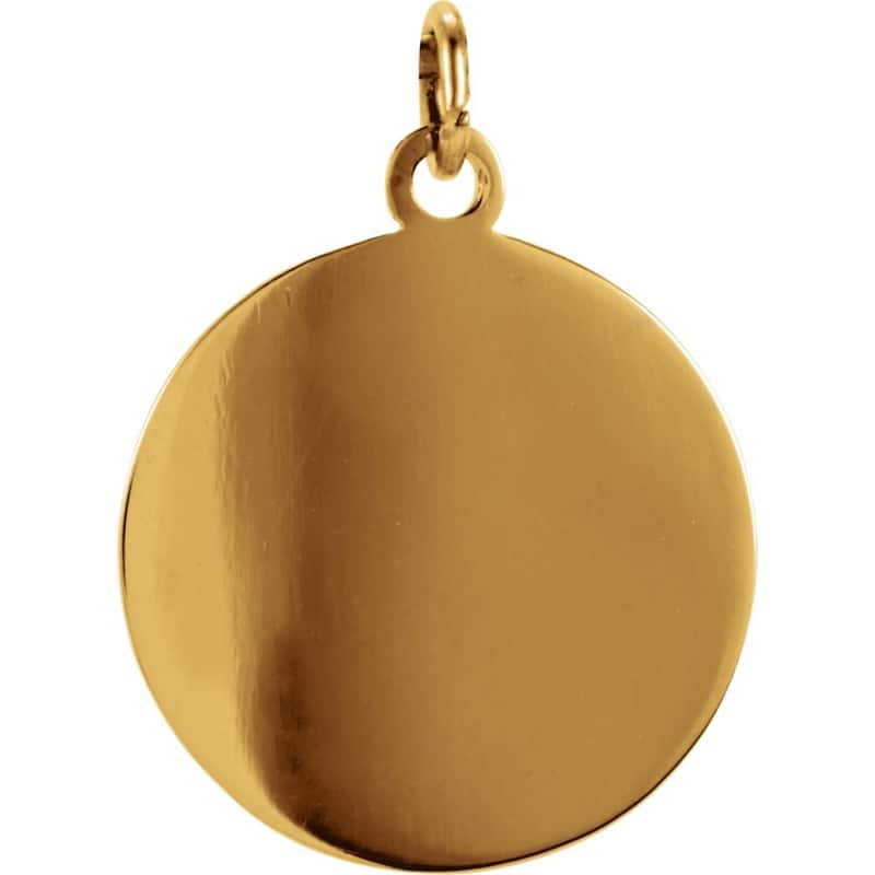 Curata 14k Yellow Gold 15mm Polished Round St. Joseph Medal Necklace, 16"
