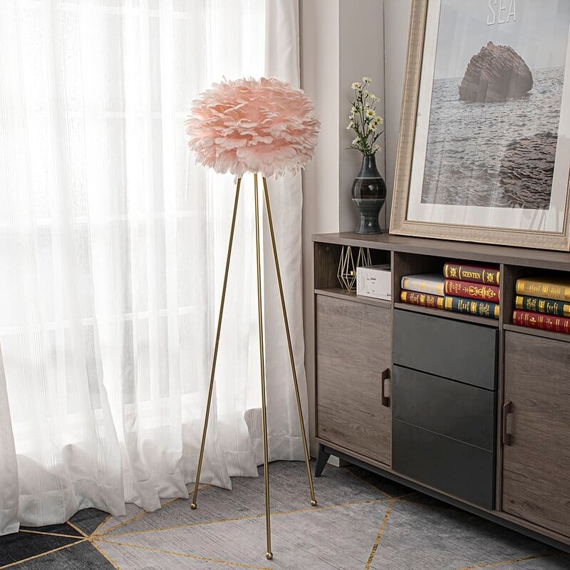 Maxax 60" Tripod Feather Shade Floor Lamp - N/A