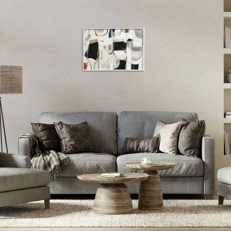 Stupell Dynamic Earthy Shapes Framed Giclee Art Design By Kippi Leonard