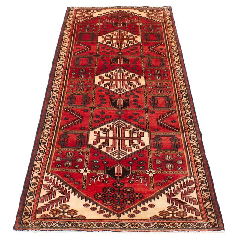 ECARPETGALLERY Hand-knotted Anadol Red Wool Rug - 4'1 x 10'0