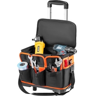 VEVOR Rolling Tool Bag,14in Tool Bag with Wheels,Rolling Tote with ...