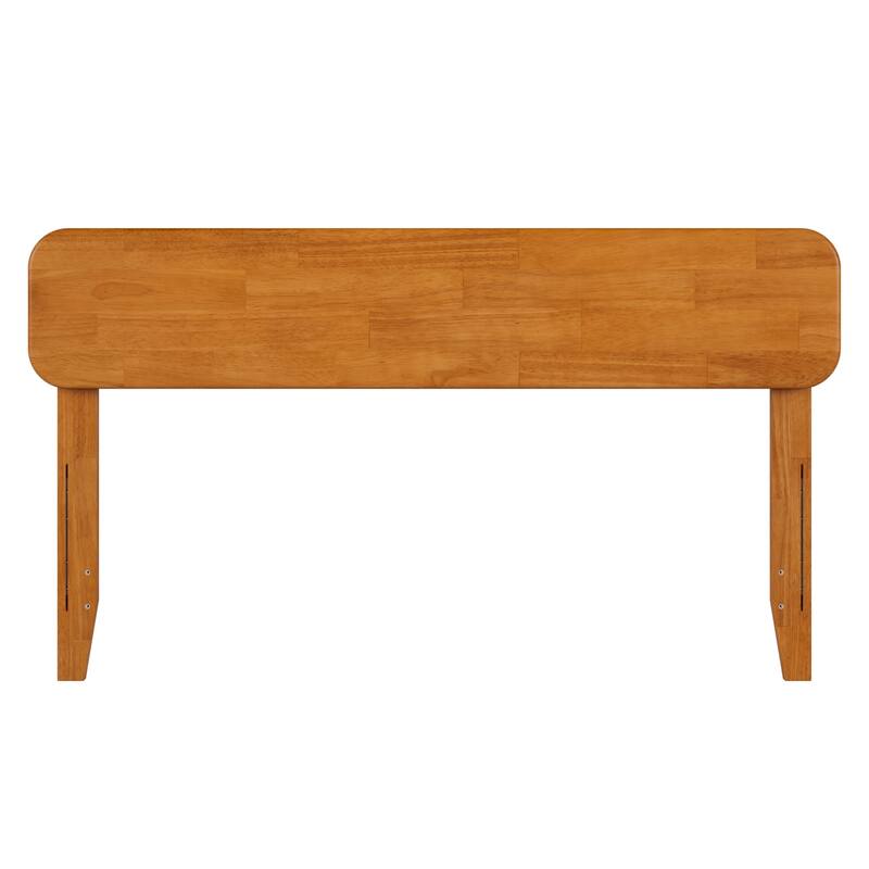 Full Solid Wood Headboard in Light Toffee with Classic Low Profile Panel Design and Durable Build