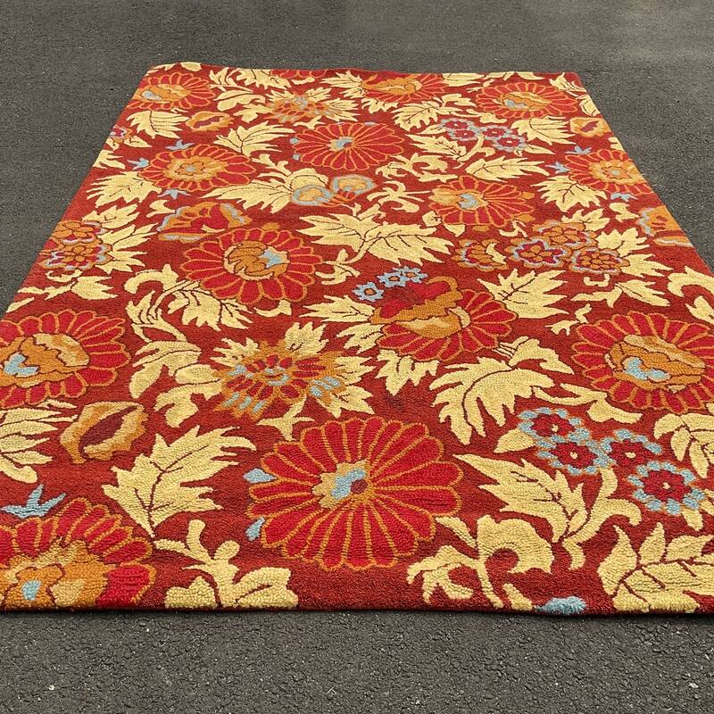 HERAT ORIENTAL Handmade Tibetan Floral Wool Rug