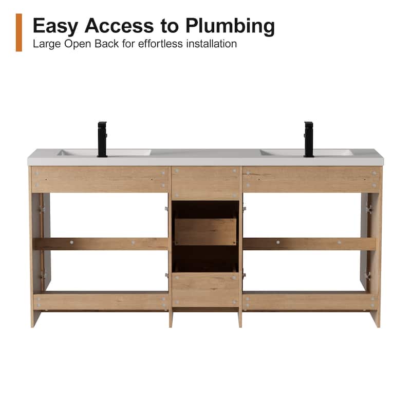 36"/48"/60"/72" Bathroom Vanity Set with Sink & Faucet