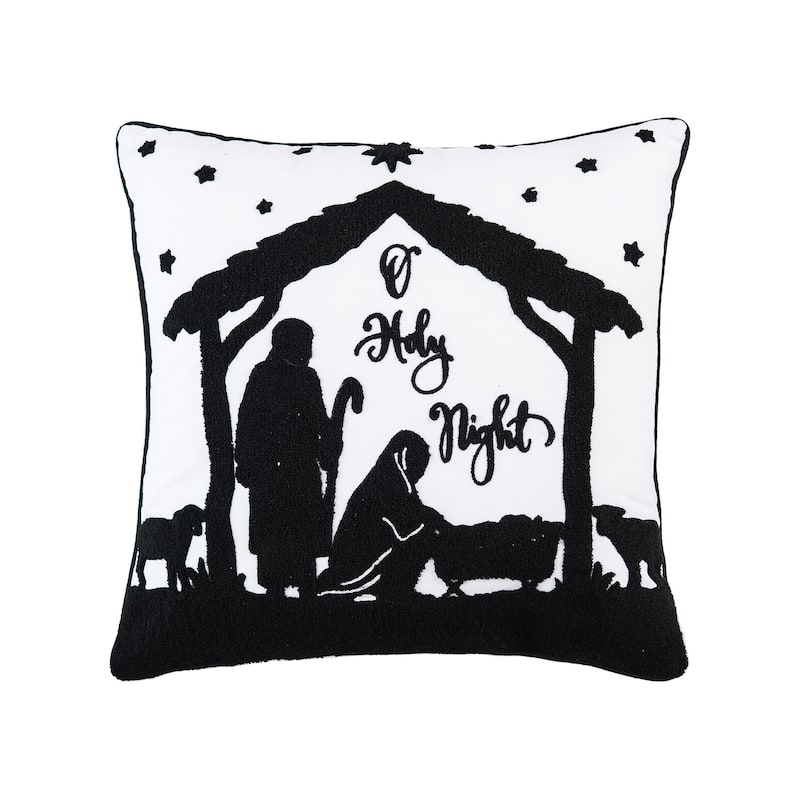 Holy Night 18" x 18" Tufted Throw Pillow