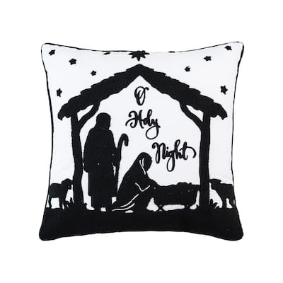 Holy Night 18" x 18" Tufted Throw Pillow