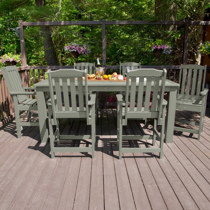 HIGHWOOD 7-Piece Outdoor Dining Set - 42" x 84" Table, Counter-height