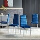 preview thumbnail 10 of 31, Grondin Modern Minimalist Style Upholstered Dining Chair Set with High Density Sponge Padded and Chrome Metal Legs Dark Blue Velvet - Set of 4 - Set of 4