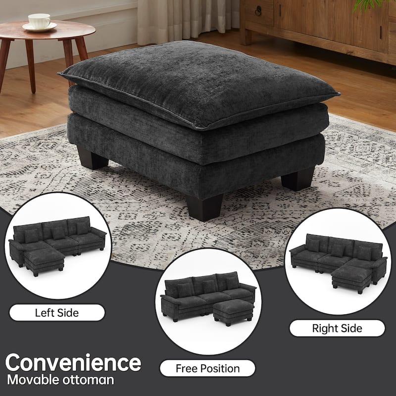 Modular Sectional Sofa Set Convertible Sectional Sleeper Sofa with Chaise for Apartment