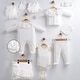 preview thumbnail 4 of 2, Newborn Baby Girl Outfit Set with Lace Details - 10-Piece White