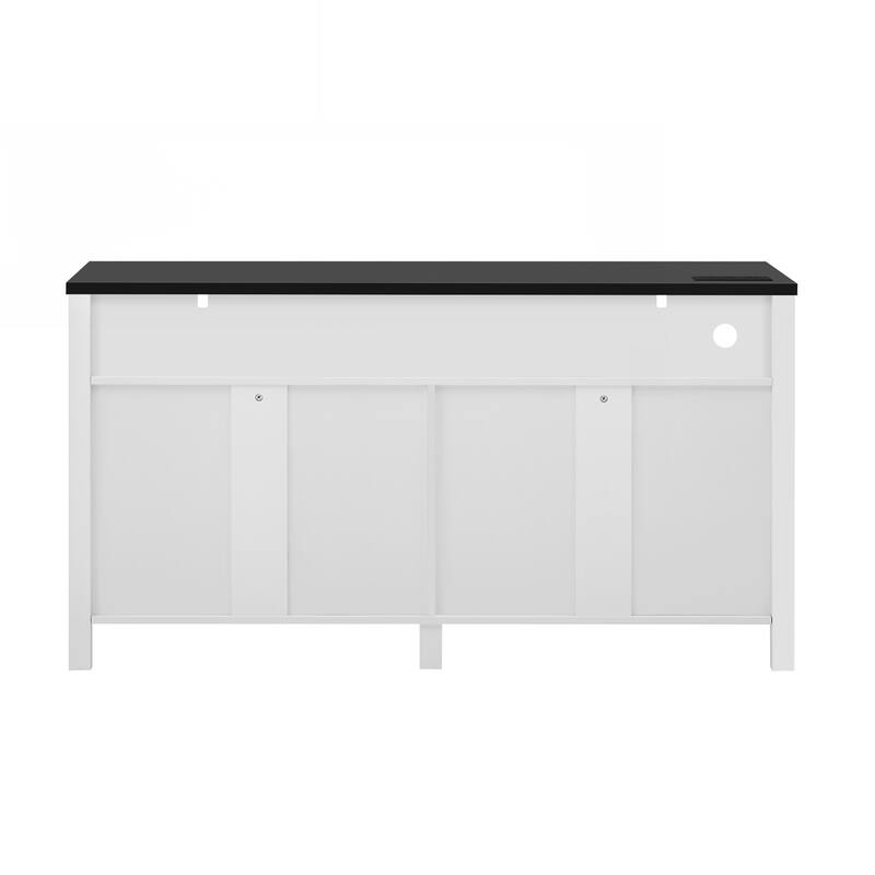 Modern 4-Door Sideboard Buffet with Power Outlets & USB Ports