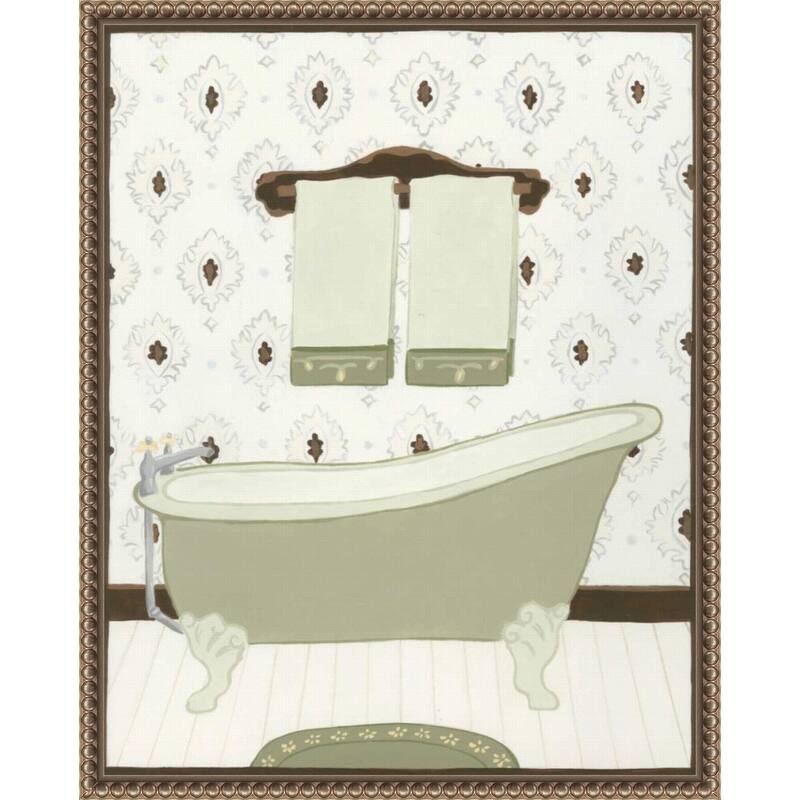 Parisian Bath No. 1 by June Erica Vess Framed Canvas Wall Art Print