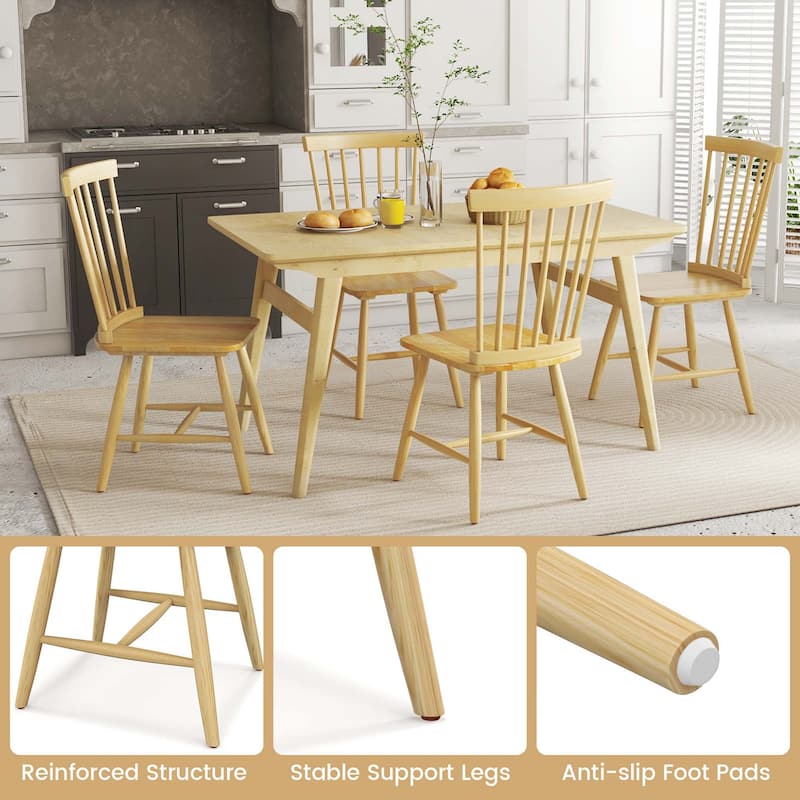 Costway Windsor Dining Chairs Set of 2 Armless Spindle Back Solid - See Details