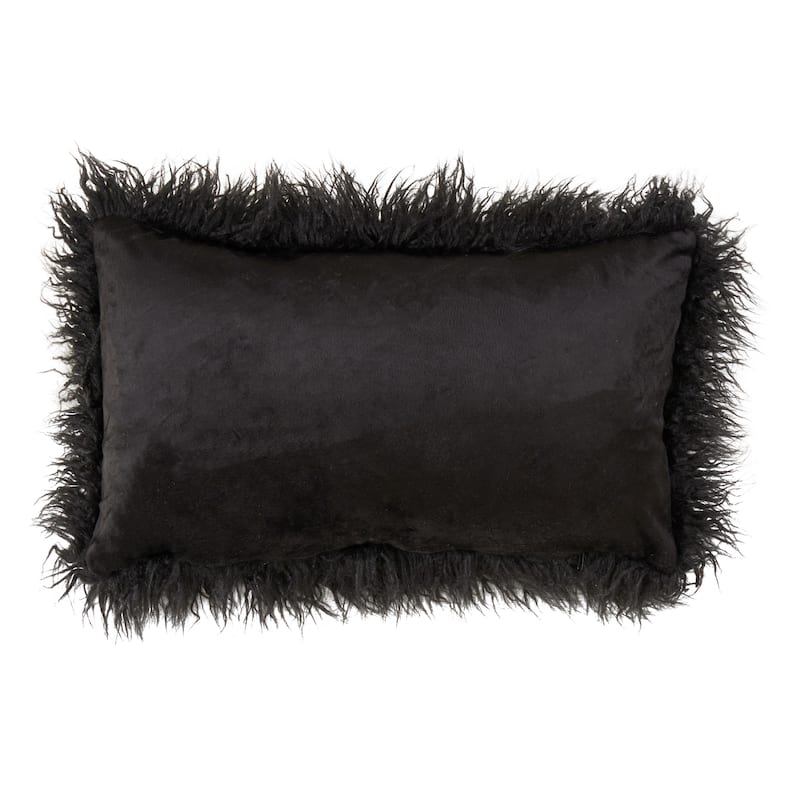 Mongolian Shaggy Faux Fur Throw Pillow