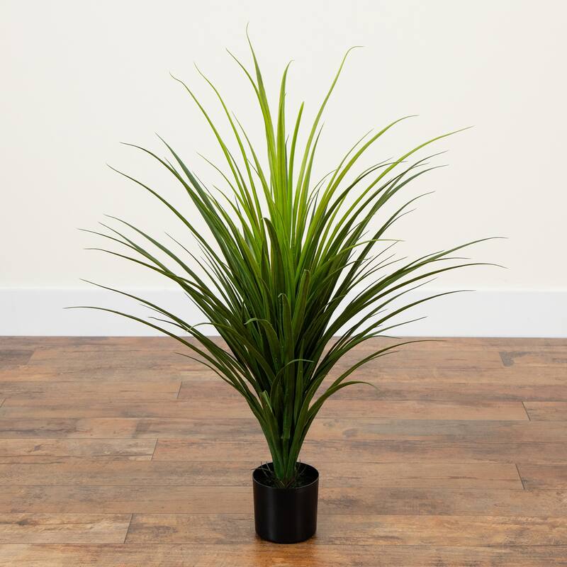 Potted Outdoor Artificial Grass Plant - 3' - Green