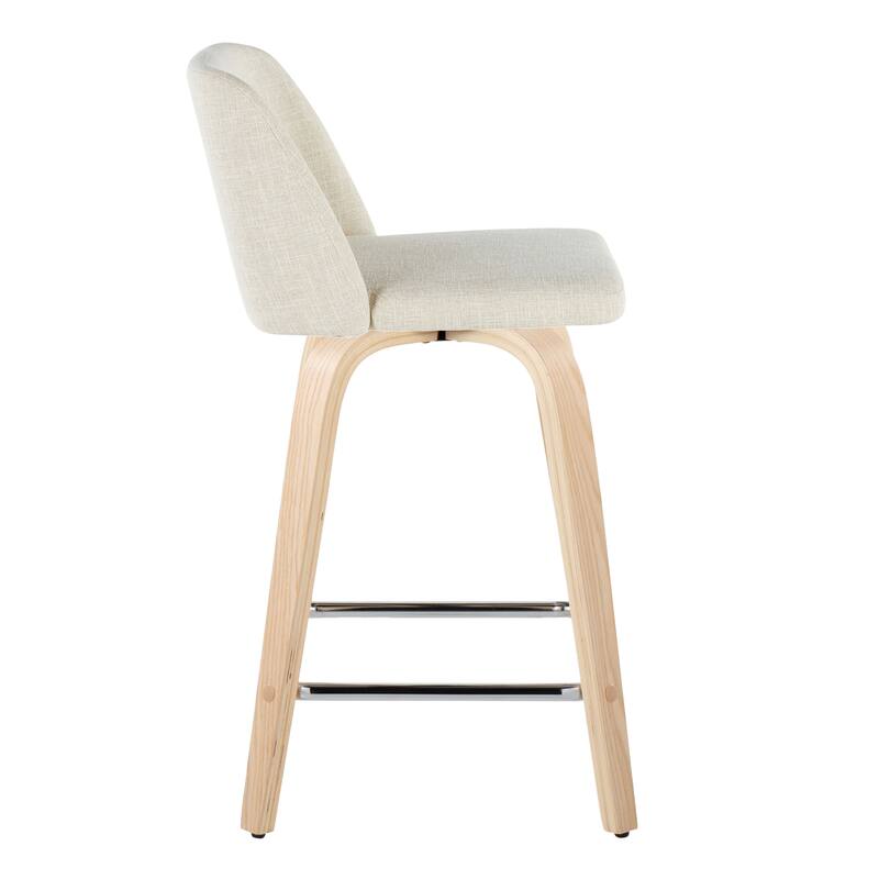 Carson Carrington Vallberga 24" Counter Stool with Natural Wood Base (Set of 2)